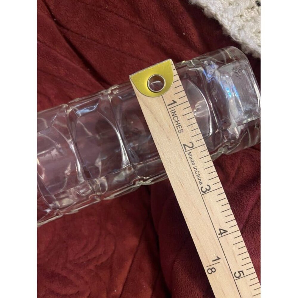 French Geometric Clear Triangular Shaped Glass Vase Made In France - Picture 11 of 16